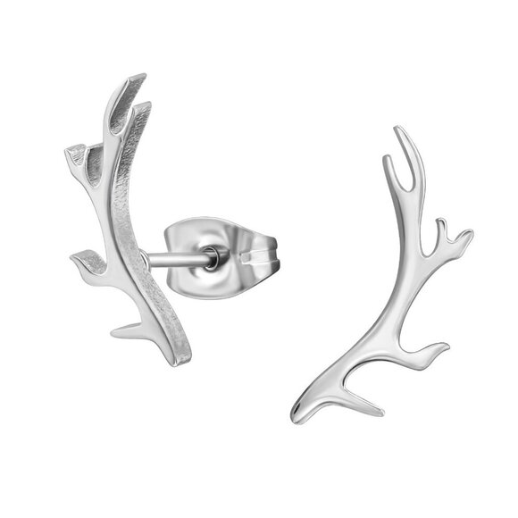 Stainless Steel Antler Ear Stud - Picture 1 of 3